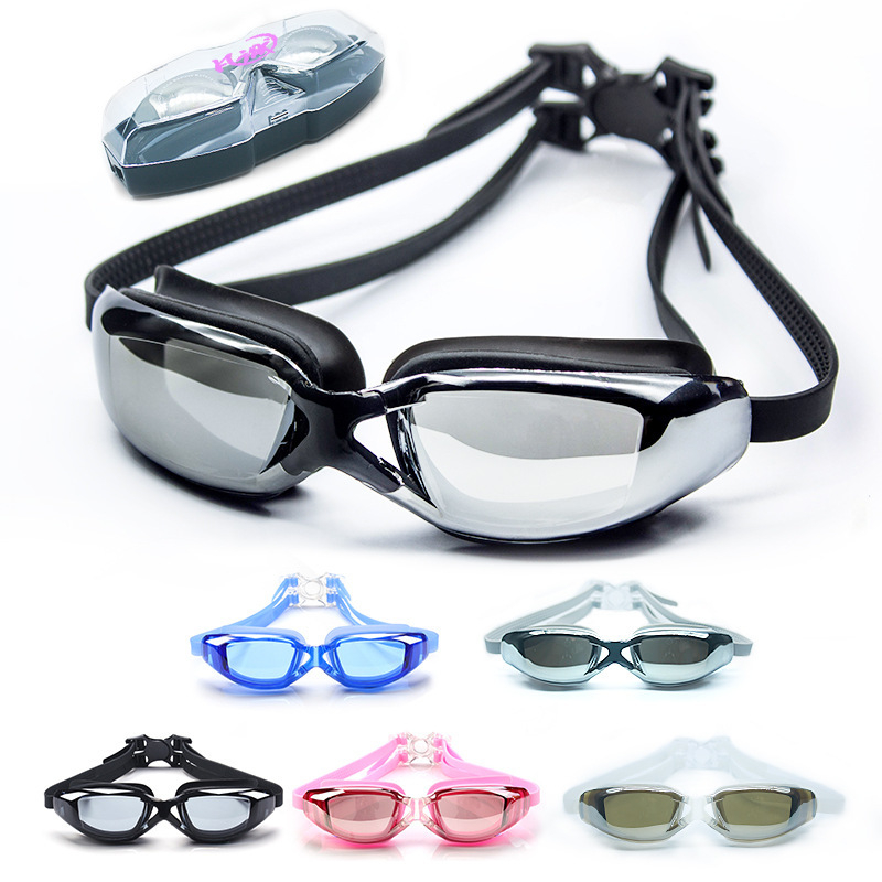 Plaukimo akiniai HD vandeniui atsparūs, nerūkstantys, vyrams ir moterims, trumparegiams, vaikams, suaugusiems, dideliems rėmeliams, plaukimo akiniai, įranga, gamyklos tiesioginis pardavimas