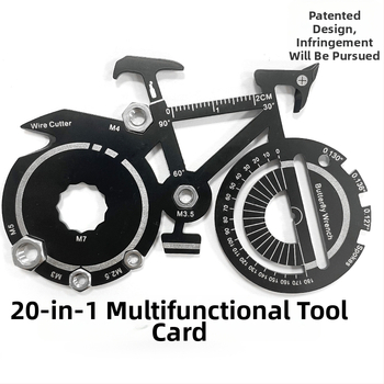 20 az 1-ben kültéri sportkerékpár alakú, határokon átnyúló kreatív ajándék céglogó kulcstartó multifunkciós eszköz