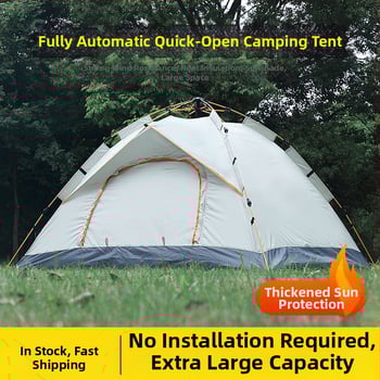 Kokkupandamatu kaasaskantav hõbetatud päikesekaitsekreemiga kahe uksega ventileeritav matkatelk, tuulekindel, kerge, kiiresti avatav telkimiseks