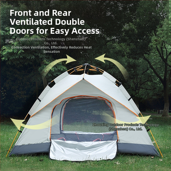 Kokkupandamatu kaasaskantav hõbetatud päikesekaitsekreemiga kahe uksega ventileeritav matkatelk, tuulekindel, kerge, kiiresti avatav telkimiseks