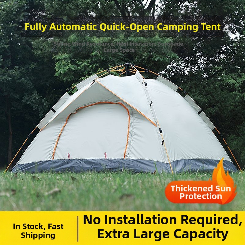 Kokkupandamatu kaasaskantav hõbetatud päikesekaitsekreemiga kahe uksega ventileeritav matkatelk, tuulekindel, kerge, kiiresti avatav telkimiseks