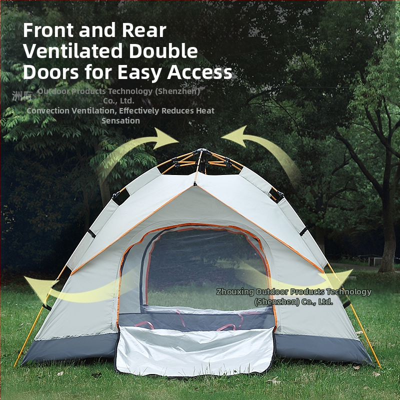 Kokkupandamatu kaasaskantav hõbetatud päikesekaitsekreemiga kahe uksega ventileeritav matkatelk, tuulekindel, kerge, kiiresti avatav telkimiseks
