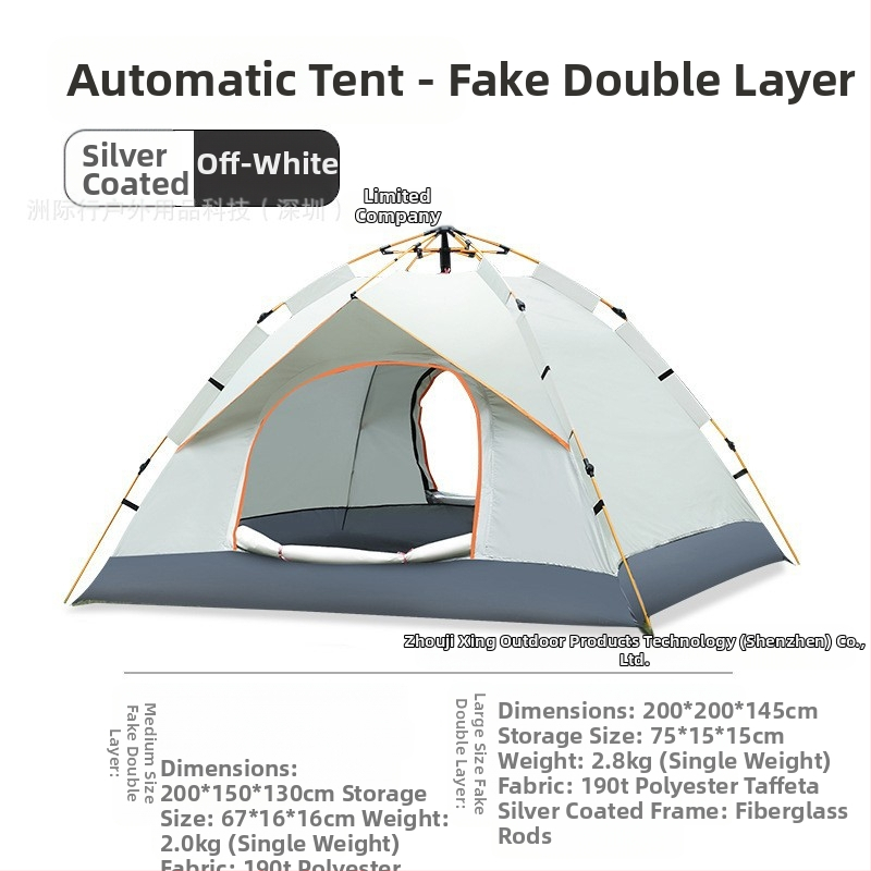 Kokkupandamatu kaasaskantav hõbetatud päikesekaitsekreemiga kahe uksega ventileeritav matkatelk, tuulekindel, kerge, kiiresti avatav telkimiseks