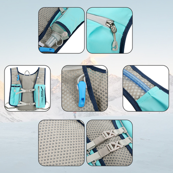 Σακίδιο Πλάτης Ποδηλασίας Διασυνοριακής Πεζοπορίας για Άνδρες και Γυναίκες, Σακίδιο Πλάτης Ποδηλασίας Μαραθωνίου Διαδρομής 5L, Ελαφριά Φορητή Τσάντα Ορειβασίας