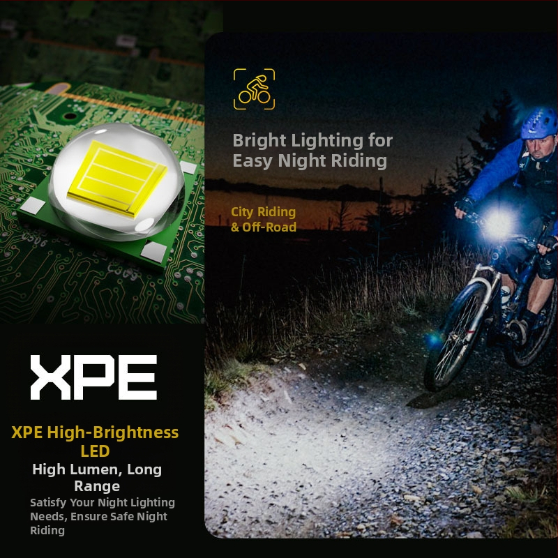 Svetlomet na bicykel, solárna lampa s klaksónom, nabíjateľná USB svetlomet, solárna lampa na bicykel