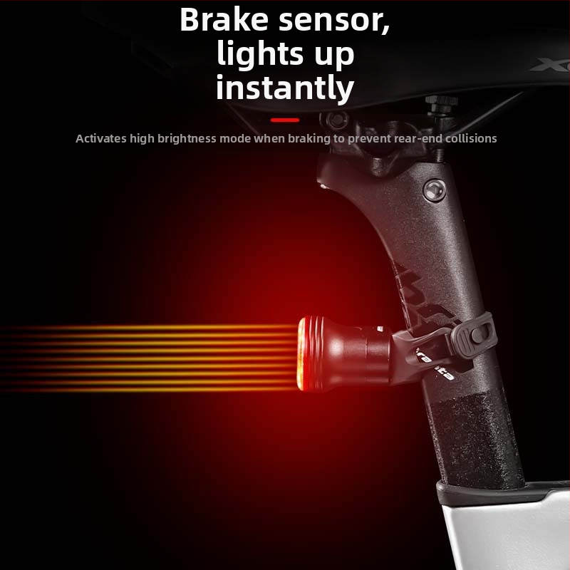 Svetlo na bicykel, cestný bicykel, výstražné svetlo s vysokým jasom, zadné svetlo so senzorom brzdy, vonkajšie svetlo na horský bicykel