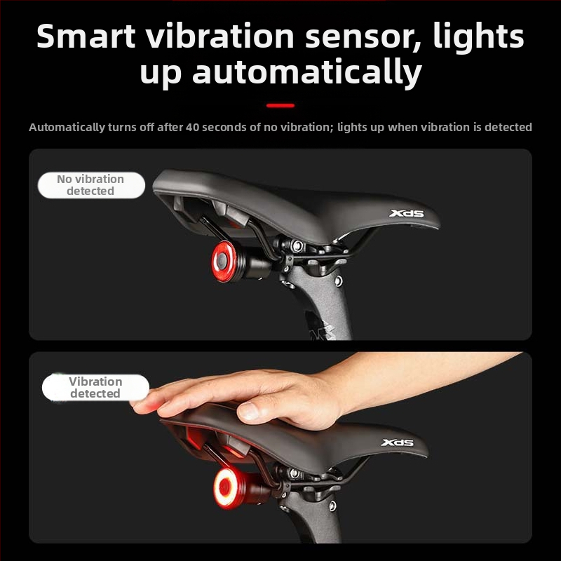 Svetlo na bicykel, cestný bicykel, výstražné svetlo s vysokým jasom, zadné svetlo so senzorom brzdy, vonkajšie svetlo na horský bicykel