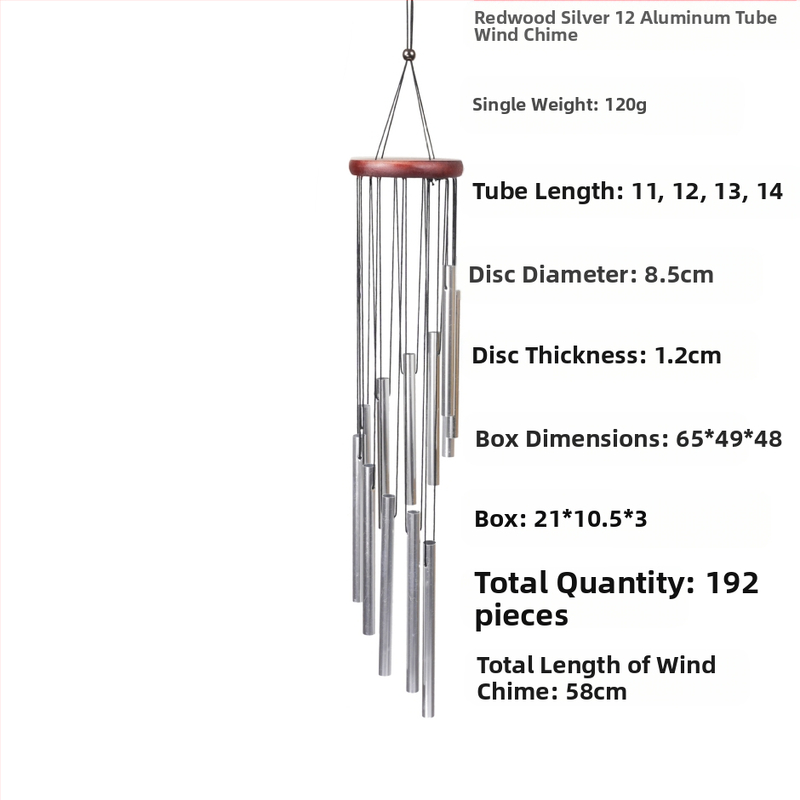 Metallist tuulekell 12-toruga alumiiniumtoru ripats kodu rõdu ripats piiriülene Temu mälestuskingitus hulgimüügi kell