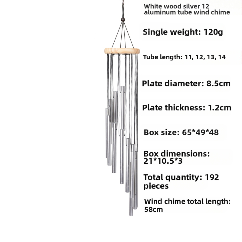 Metallist tuulekell 12-toruga alumiiniumtoru ripats kodu rõdu ripats piiriülene Temu mälestuskingitus hulgimüügi kell