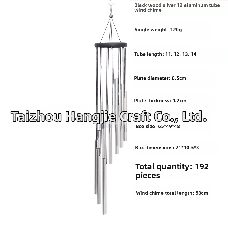 Metallist tuulekell 12-toruga alumiiniumtoru ripats kodu rõdu ripats piiriülene Temu mälestuskingitus hulgimüügi kell