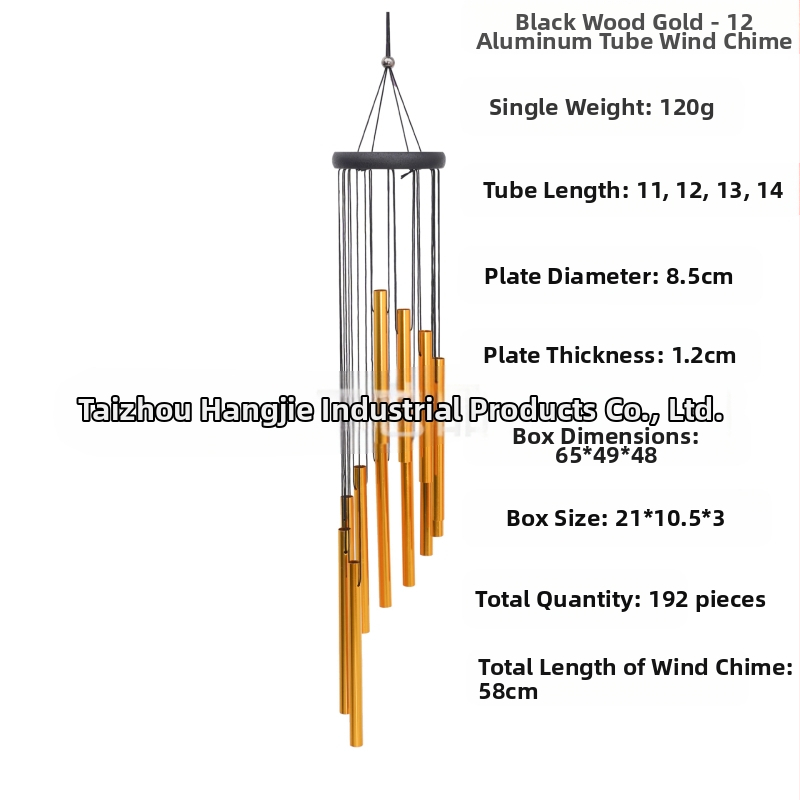 Metallist tuulekell 12-toruga alumiiniumtoru ripats kodu rõdu ripats piiriülene Temu mälestuskingitus hulgimüügi kell