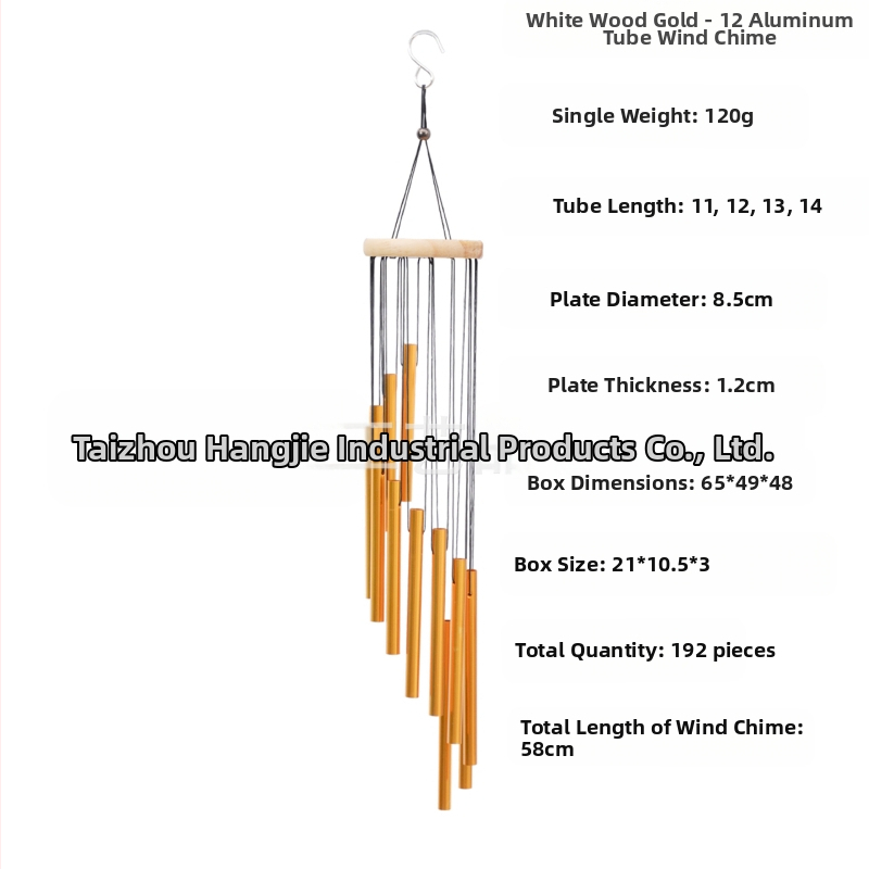 Metallist tuulekell 12-toruga alumiiniumtoru ripats kodu rõdu ripats piiriülene Temu mälestuskingitus hulgimüügi kell