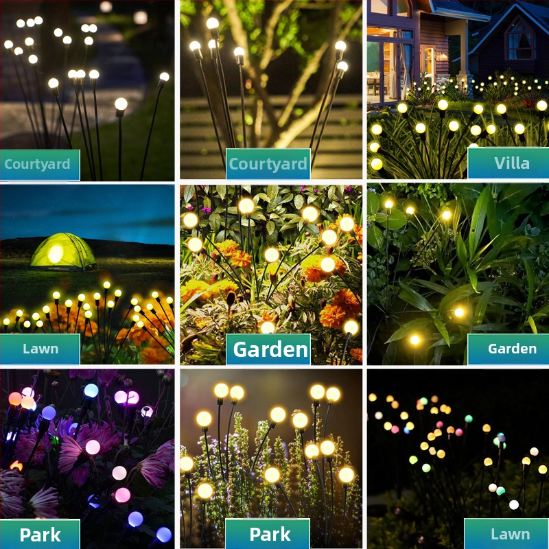 Соларна лампа за светулка, лампа за двор, лампа за ландшафтен дизайн, трансгранична градинска атмосфера, нова външна лампа за тревна площ, люлееща се лампа