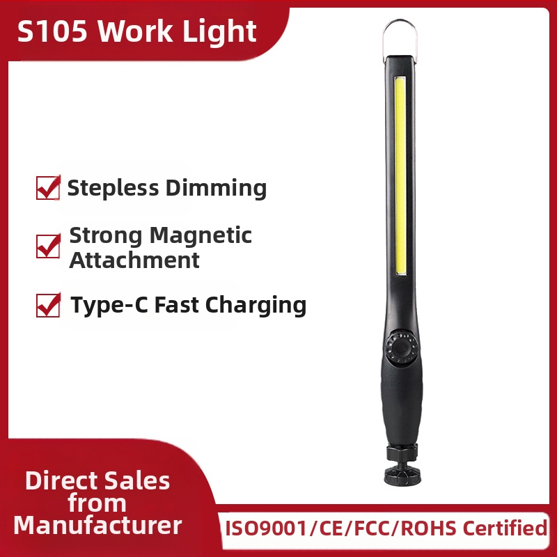 Uzlādējams augstas gaismas piekarināms dibens ar magnētu fiksētu mašīnas remonta bezelektrodu aptumšošanas mobilo darba apgaismojumu