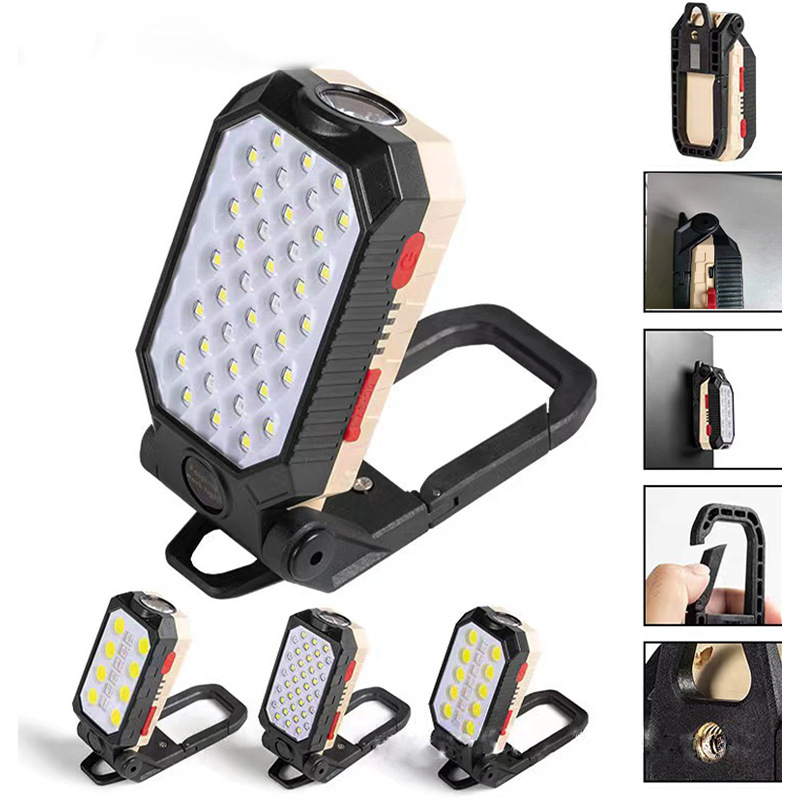 Új COB munkalámpa USB töltő LED mágnessel Horoggal ellátott teljesítménykijelző Vészhelyzeti zseblámpa Ellenőrző lámpa