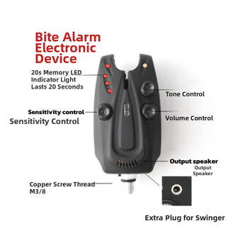 Трансграничен нов продукт Многофункционален риболов 1 до 4 Аларми Цифров морски прът Нощен риболов Интелигентна кука за кълване Мигаща светлинна аларма