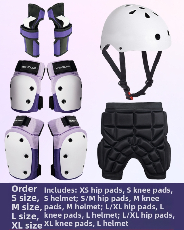 Riedlenčių apsaugos Profesionalus riedučių sportas Vaikų ir suaugusiųjų čiuožimas Kelių apsaugos Alkūnių apsaugos Delnų apsaugos Šešių dalių šalmas Luchongo čiuožimui