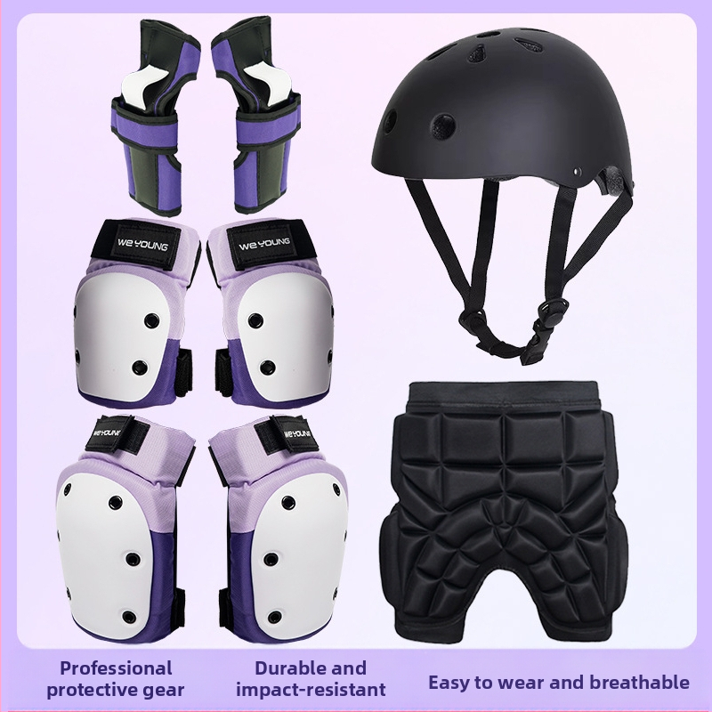 Skeitborda aizsargi Profesionālai skrituļslidošanai Bērnu pieaugušo slidošanai Ceļgalu aizsargi Elkoņu aizsargi Plaukstu aizsargi Sešdaļīga ķivere Luchonga slidošanai