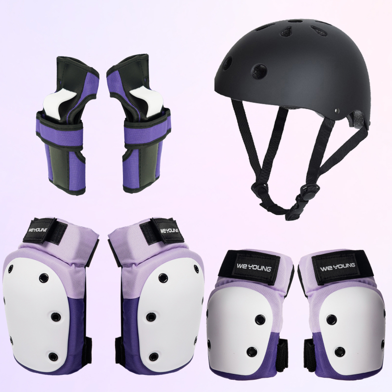 Riedlenčių apsaugos Profesionalus riedučių sportas Vaikų ir suaugusiųjų čiuožimas Kelių apsaugos Alkūnių apsaugos Delnų apsaugos Šešių dalių šalmas Luchongo čiuožimui