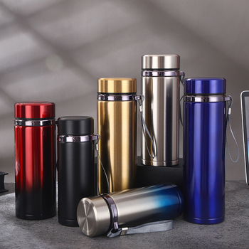 Gyári vákuum szuper hosszú hőszigetelés kültéri 304 rozsdamentes acél színátmenetes színű, egyedi nagy kapacitású hevederes ajándék vákuumpohár
