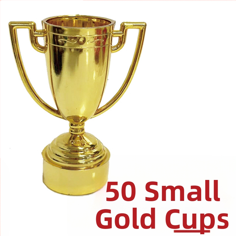 Maza zelta krūzīte, zelta vīriņš, nav sudraba krūzīte, zelta plastmasas trofeja, bērnudārza balva, bērnu izglītības piederumi, klasesbiedriem