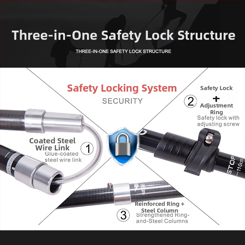 Външен трекинг щека от карбон, ултра лека, прибираща се, сгъваема, външна заключваща се щека, катерене, туризъм, бягане през пресечена местност, бастун от карбон