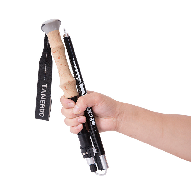 Външен трекинг щека от карбон, ултра лека, прибираща се, сгъваема, външна заключваща се щека, катерене, туризъм, бягане през пресечена местност, бастун от карбон