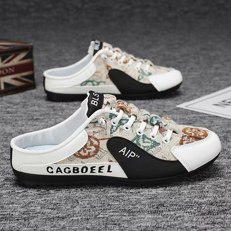 Baotou pooltoetavad kingad meestele 2024. aasta piiriülesed plahvatused riidega kaetud hingavad kuumakindlad õues kasutatavad vabaajajalatsid üheastmelised laisad kingad