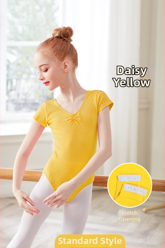 Детско танцово облекло, Дамско лятно боди с къс ръкав, Облекло за изпити по балетна гимнастика за момичета, Облекло за практикуване на китайски танци