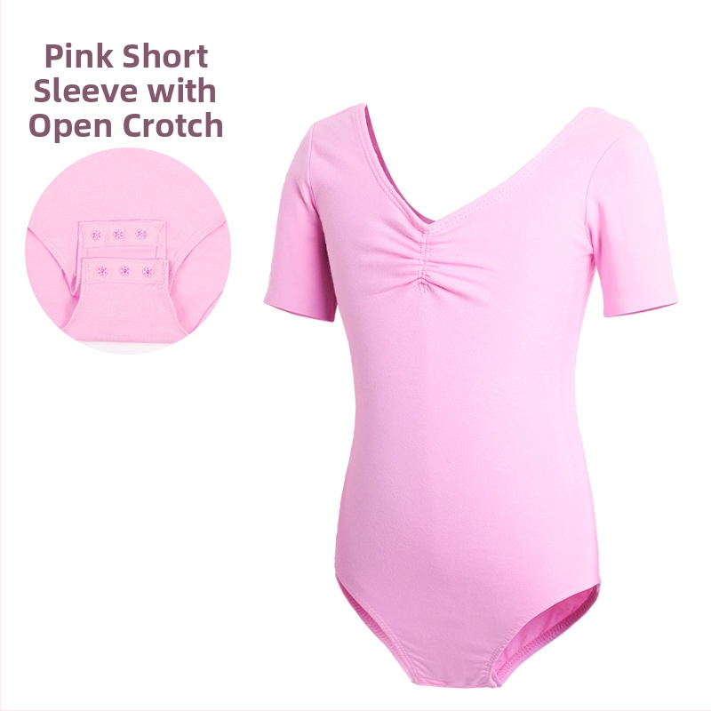 Детско танцово облекло, Дамско лятно боди с къс ръкав, Облекло за изпити по балетна гимнастика за момичета, Облекло за практикуване на китайски танци