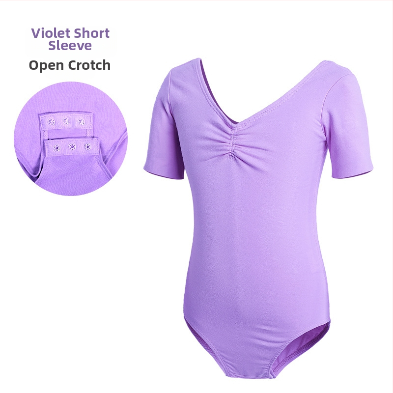 Детско танцово облекло, Дамско лятно боди с къс ръкав, Облекло за изпити по балетна гимнастика за момичета, Облекло за практикуване на китайски танци