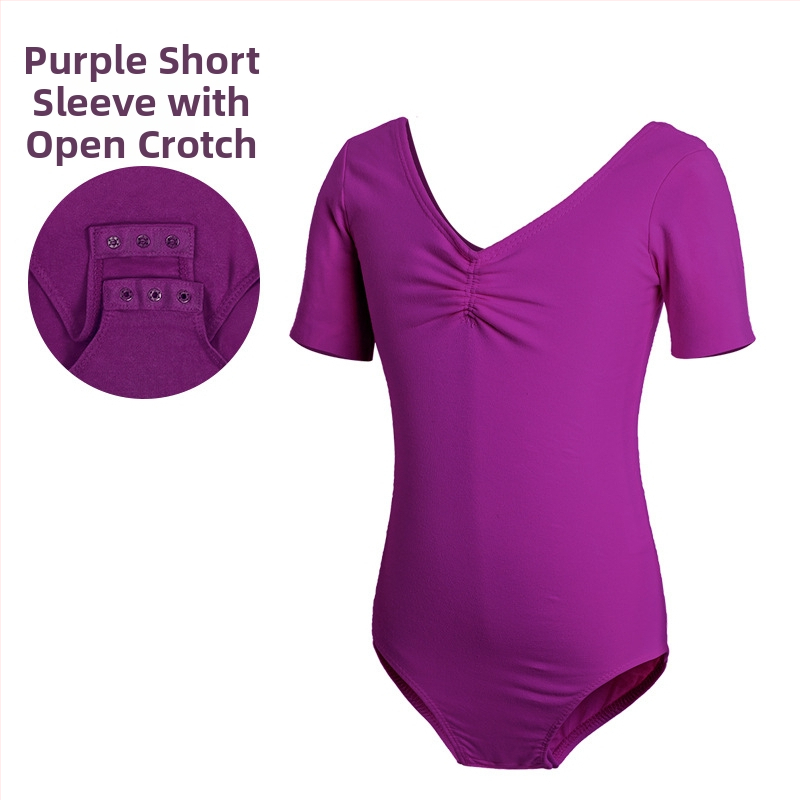 Детско танцово облекло, Дамско лятно боди с къс ръкав, Облекло за изпити по балетна гимнастика за момичета, Облекло за практикуване на китайски танци