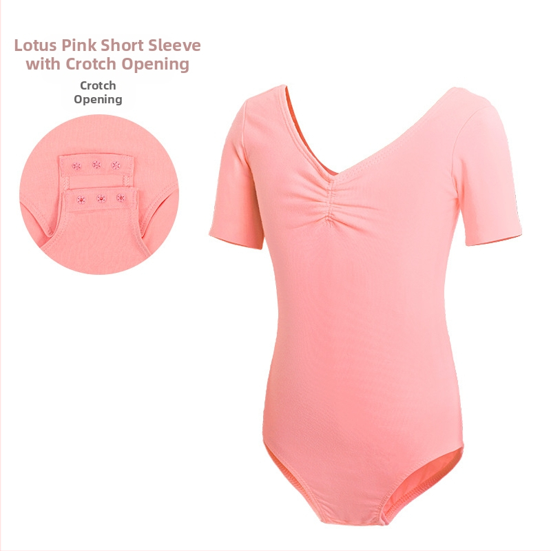 Детско танцово облекло, Дамско лятно боди с къс ръкав, Облекло за изпити по балетна гимнастика за момичета, Облекло за практикуване на китайски танци