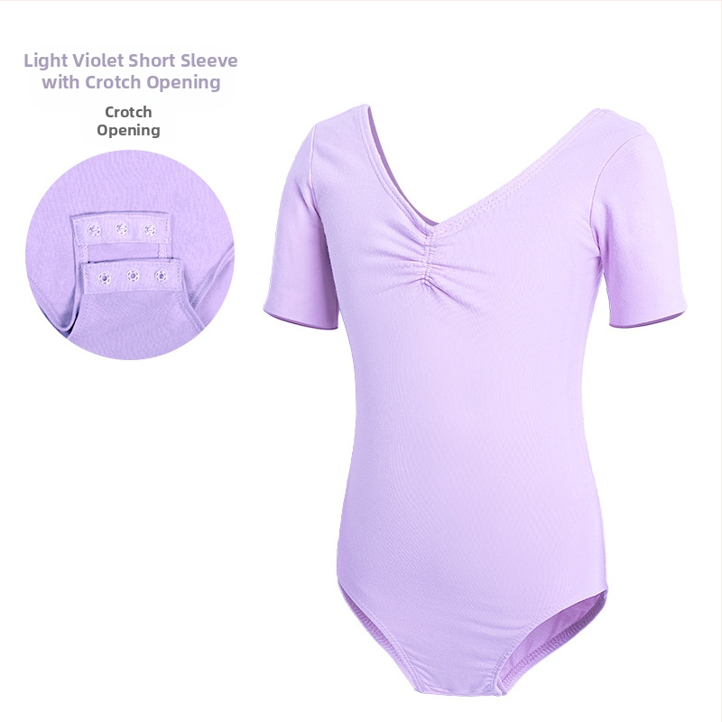 Детско танцово облекло, Дамско лятно боди с къс ръкав, Облекло за изпити по балетна гимнастика за момичета, Облекло за практикуване на китайски танци