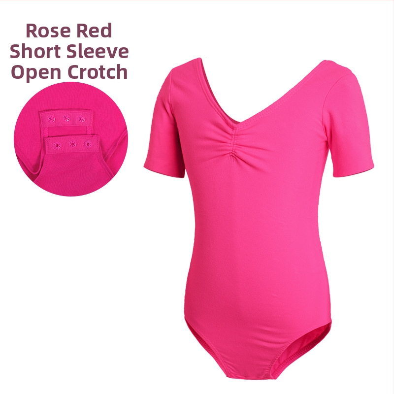 Детско танцово облекло, Дамско лятно боди с къс ръкав, Облекло за изпити по балетна гимнастика за момичета, Облекло за практикуване на китайски танци