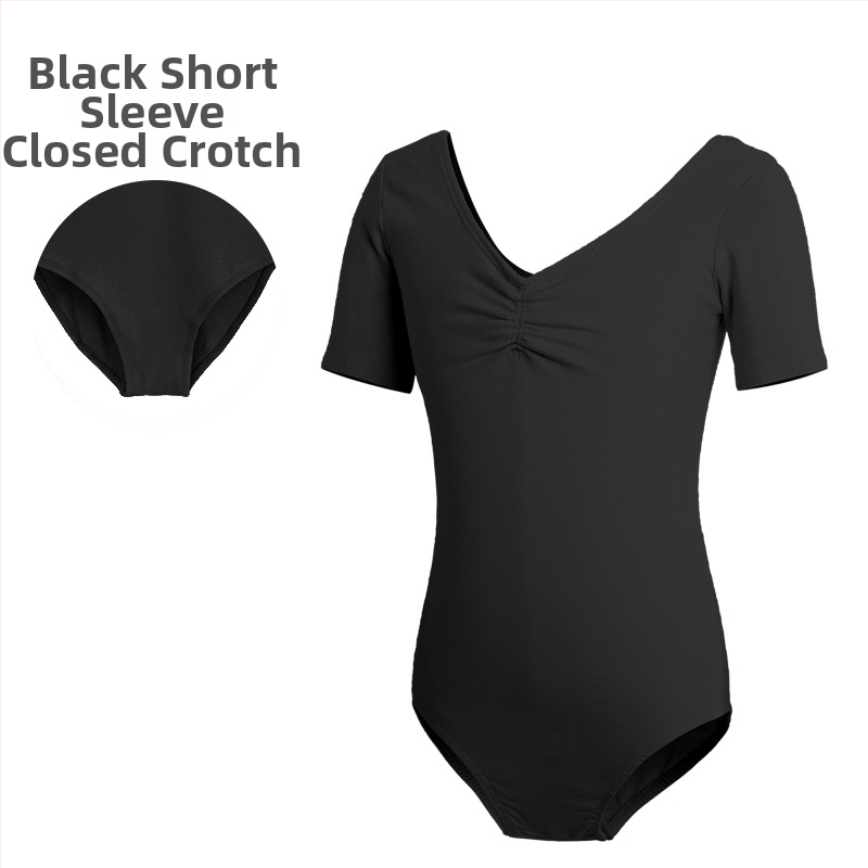 Детско танцово облекло, Дамско лятно боди с къс ръкав, Облекло за изпити по балетна гимнастика за момичета, Облекло за практикуване на китайски танци