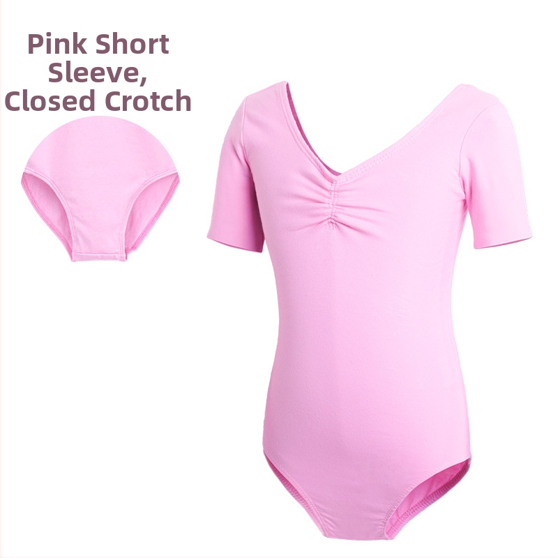 Детско танцово облекло, Дамско лятно боди с къс ръкав, Облекло за изпити по балетна гимнастика за момичета, Облекло за практикуване на китайски танци