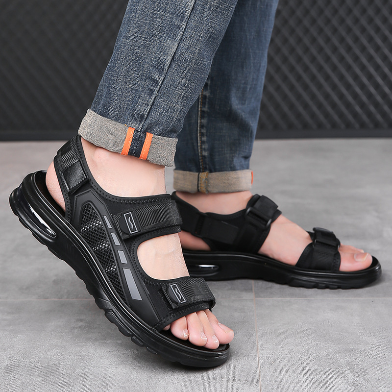 Szandálok Férfi 2025 Nyári Új Izzadásgátló Alkalmi Kültéri Strandcipők Puha Talpú Csúszásgátló Légpárnás Felsőruházat Vietnami Cipők Trbottommy
