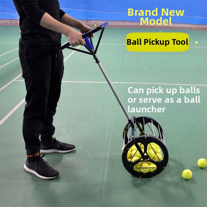 Tennisepallide korjaja trumlitüüpi automaatne pallide korjaja pallide korjaja treeningserveri raam, mida on lihtne korvi peale võtta