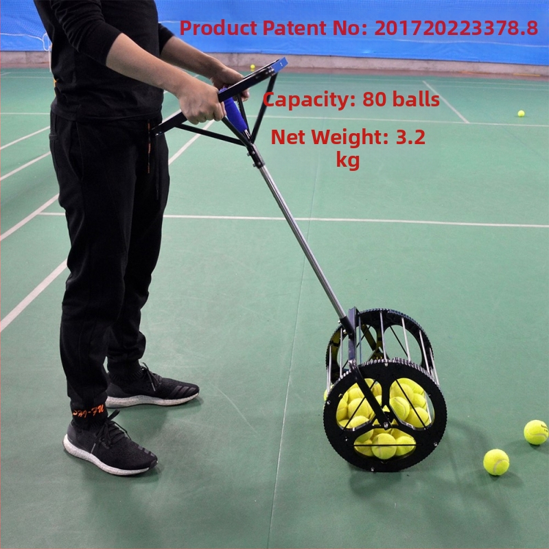 Tennisepallide korjaja trumlitüüpi automaatne pallide korjaja pallide korjaja treeningserveri raam, mida on lihtne korvi peale võtta