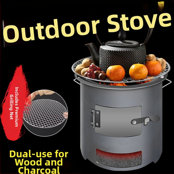 Lauko kepimo krosnelės, malkų degiklio šildymo, 06 daugiafunkcinės krosnelės, naujos nešiojamos, 5 arbatos perpylimo, kolekcija