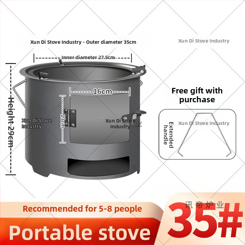 Lauko kepimo krosnelės, malkų degiklio šildymo, 06 daugiafunkcinės krosnelės, naujos nešiojamos, 5 arbatos perpylimo, kolekcija