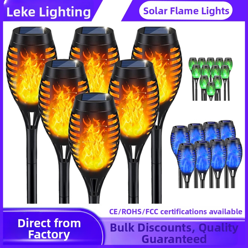 12-LED plameňová lampa Cross-Border, solárna lampa, vonkajšia záhradná lampa, zemná lampa, lampa na trávnik