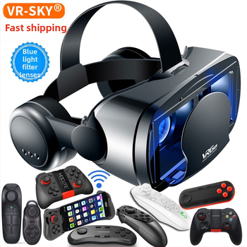 VRGPro VR szemüveg, kék szemvédő, új, nagyméretű fejhallgató, mobiltelefon, virtuális valóság sisak, 3D VR, határokon átnyúló választék