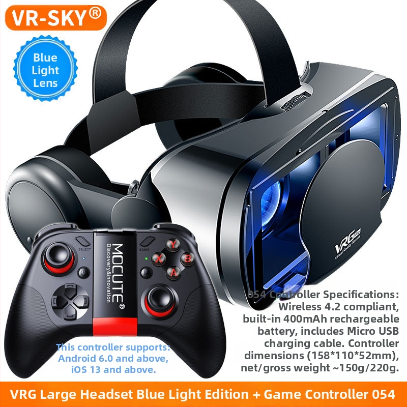 VRGPro VR szemüveg, kék szemvédő, új, nagyméretű fejhallgató, mobiltelefon, virtuális valóság sisak, 3D VR, határokon átnyúló választék
