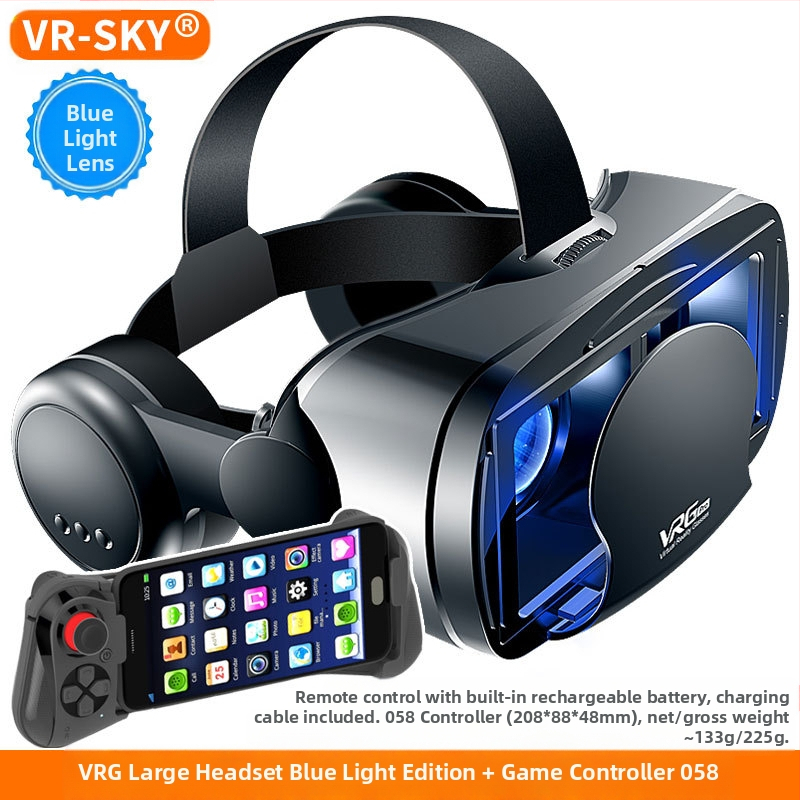 VRGPro VR szemüveg, kék szemvédő, új, nagyméretű fejhallgató, mobiltelefon, virtuális valóság sisak, 3D VR, határokon átnyúló választék