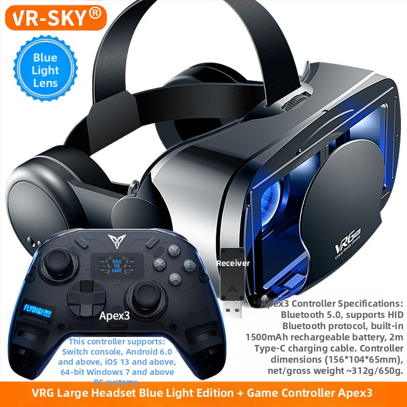 VRGPro VR szemüveg, kék szemvédő, új, nagyméretű fejhallgató, mobiltelefon, virtuális valóság sisak, 3D VR, határokon átnyúló választék
