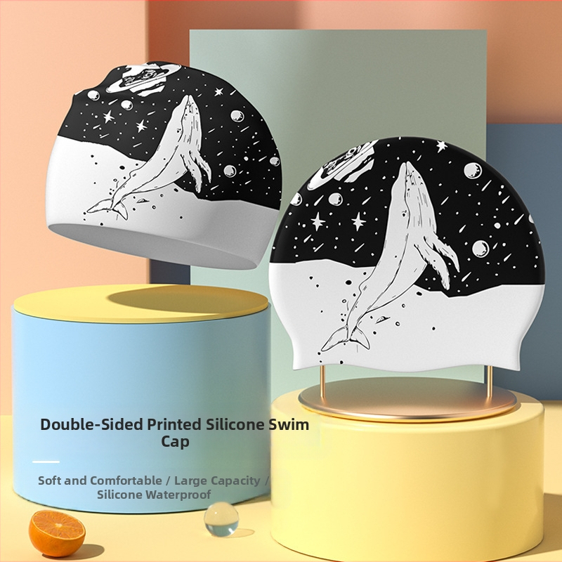 Silikoninė plaukimo kepuraitė moterims, ilgaplaukė, vandeniui atspari, profesionali, madinga, suaugusiems vyrams, plius dydžio galva
