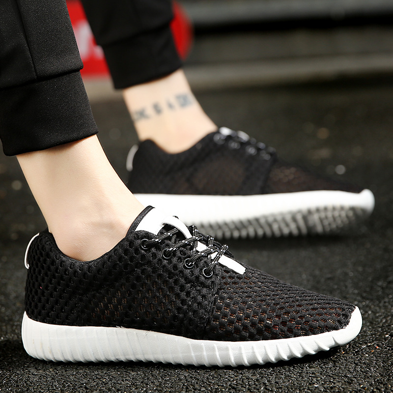 Pantofi de vară respirabili din plasă, stil coreean, subțiri, pantofi de alergare cu plasă mare, talpă goală, plus mărime, pantofi de plasă pentru bărbați