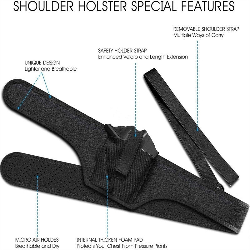 Neopreno lauko taktinis dėklas paslėptas nardymo medžiagos pažastų dėklas vieno peties pažastų paslėptas dėklas gamykloje